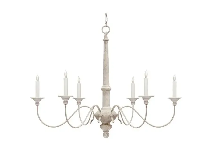 Visual Comfort - Country Chandelier - Belgian White - Ivory