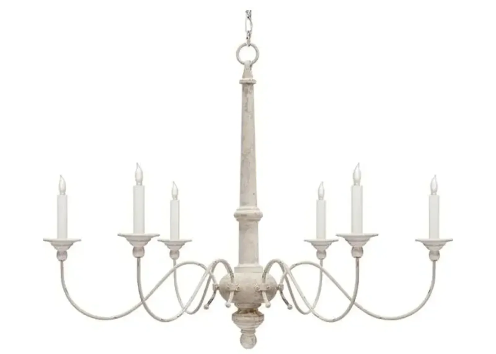 Visual Comfort - Country Chandelier - Belgian White - Ivory