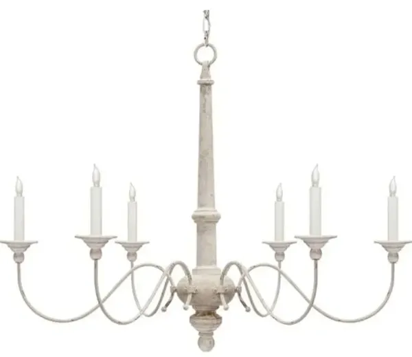 Visual Comfort - Country Chandelier - Belgian White - Ivory