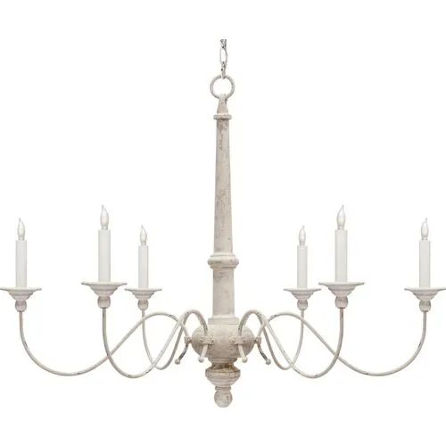 Visual Comfort - Country Chandelier - Belgian White - Ivory