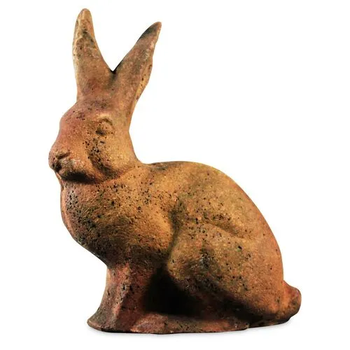 9" Rabbit Statue - Sandstone - Brown