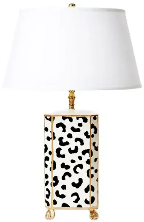 Safari Table Lamp - White Leopard - Dana Gibson