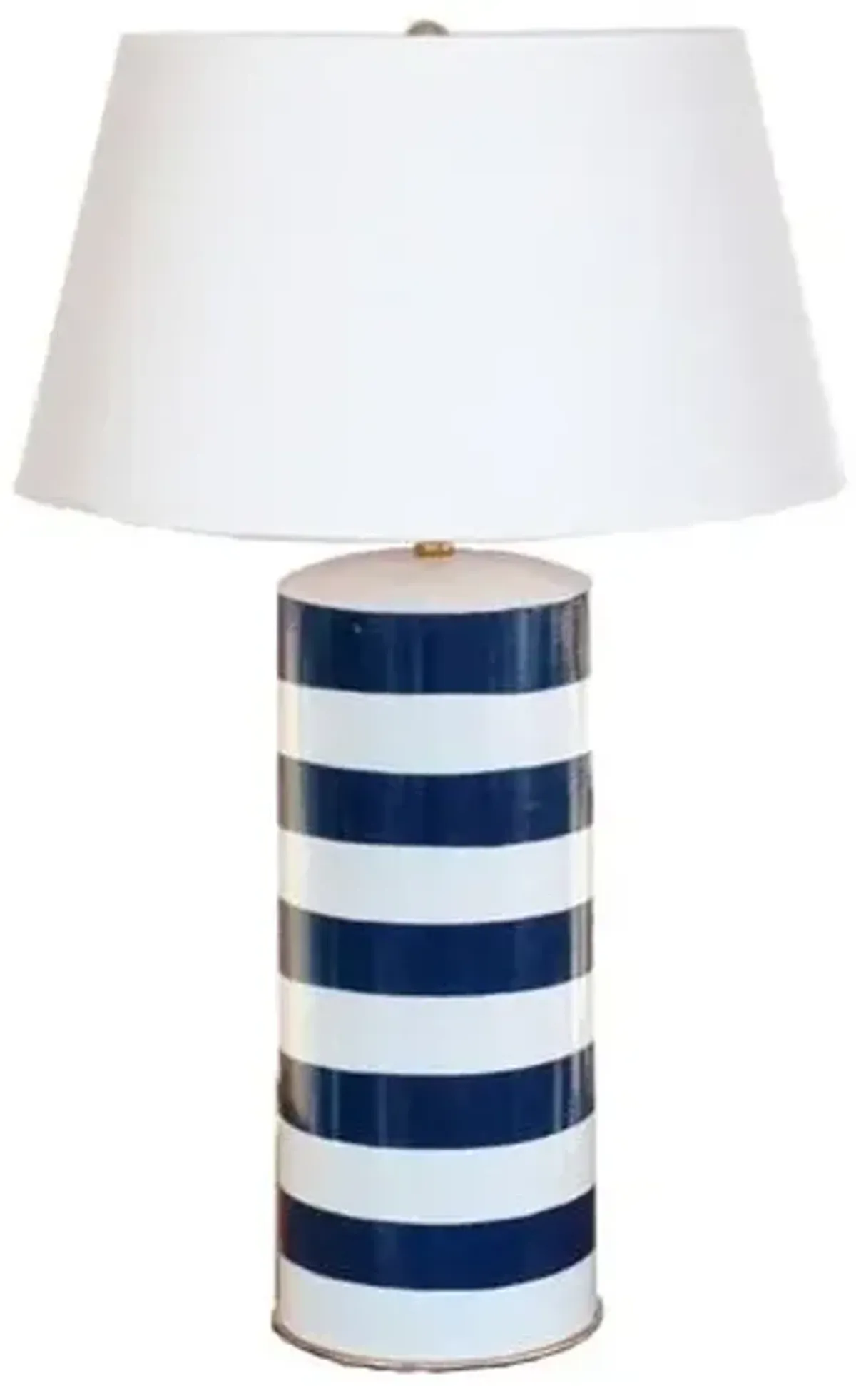 Striped Table Lamp - Navy - Dana Gibson