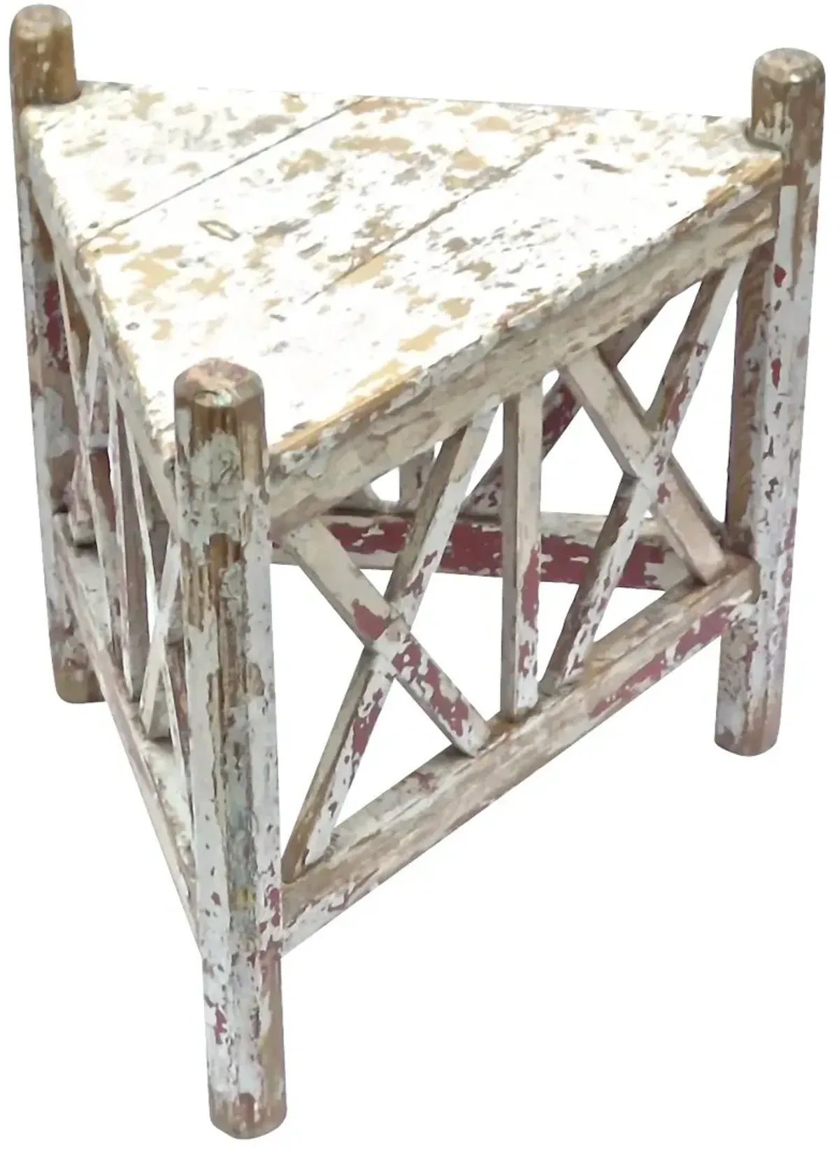 Antique Proven al Painted Corner Table - Vermilion Designs - Brown