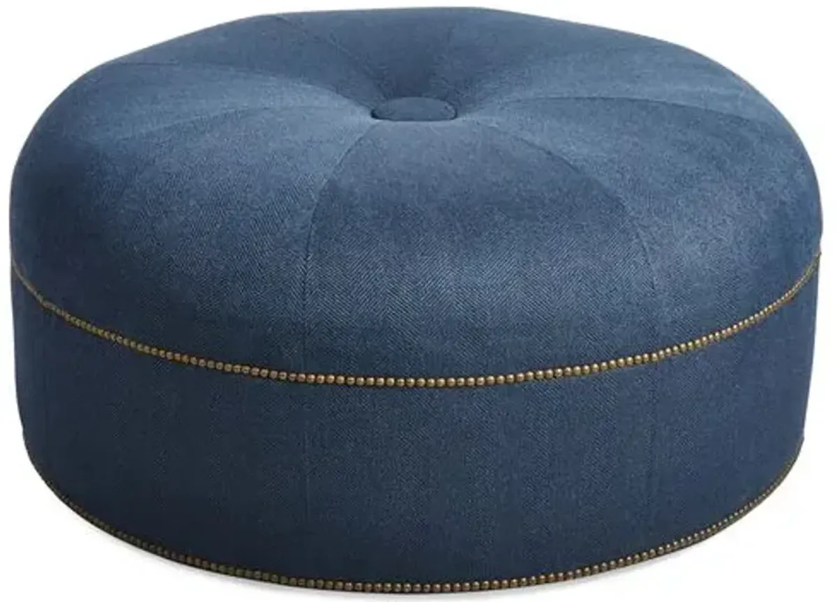 Jackson Cocktail Ottoman - Indigo Crypton - Massoud - Blue