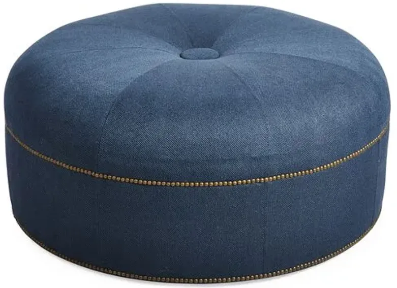 Jackson Cocktail Ottoman - Indigo Crypton - Massoud - Blue