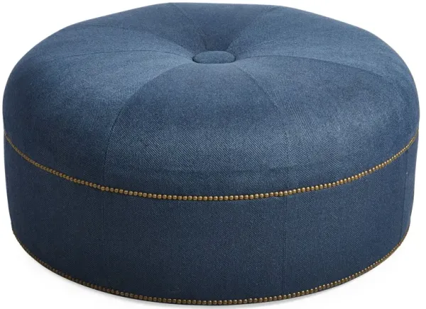 Jackson Cocktail Ottoman, Indigo Crypton