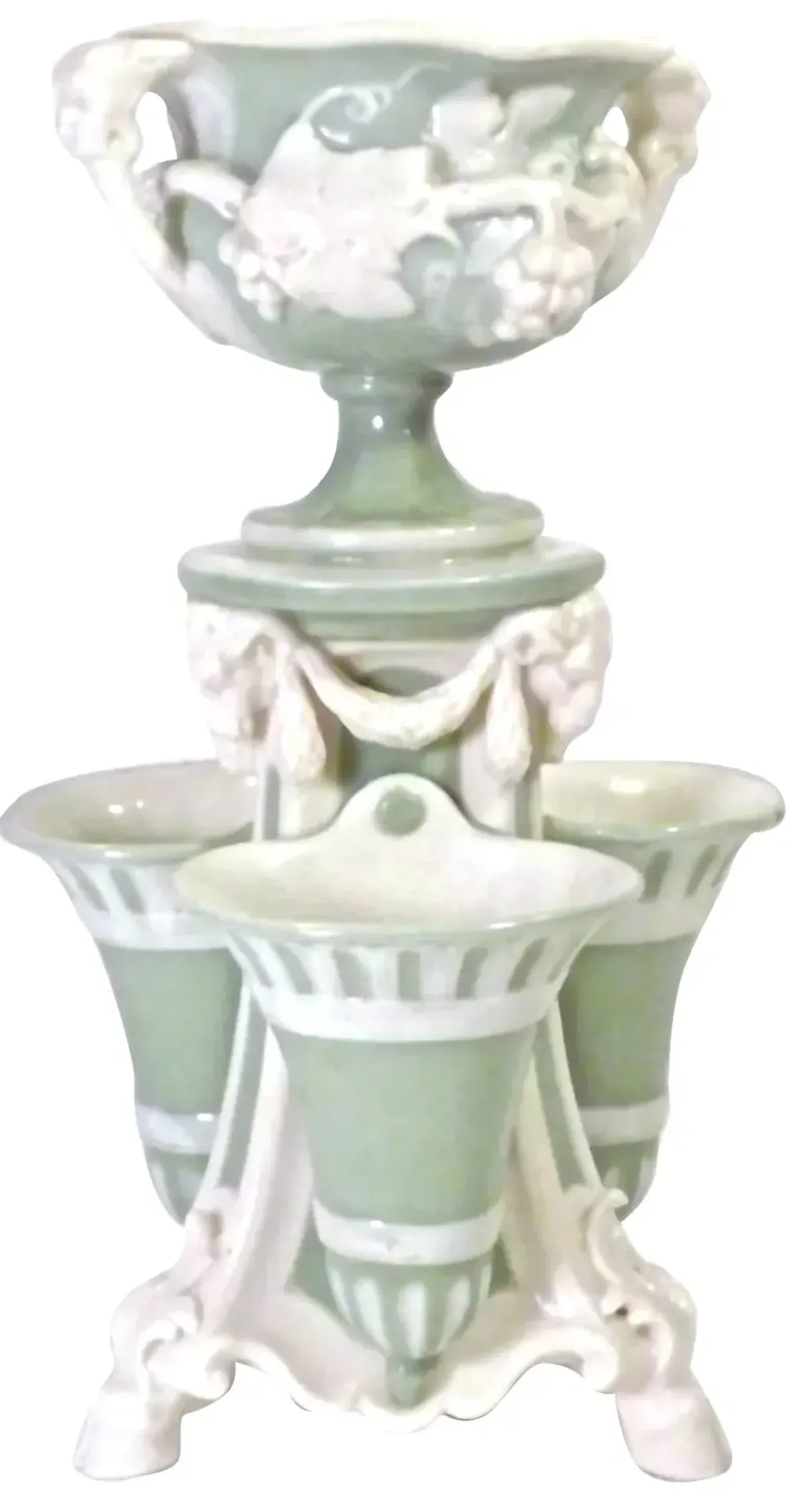 Tiered Porcelain Classical Epergne - Vermilion Designs - Gray