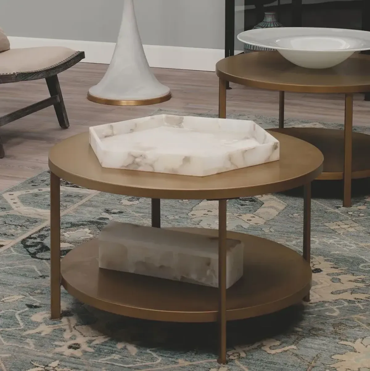 22" Antonia Alabaster Tray