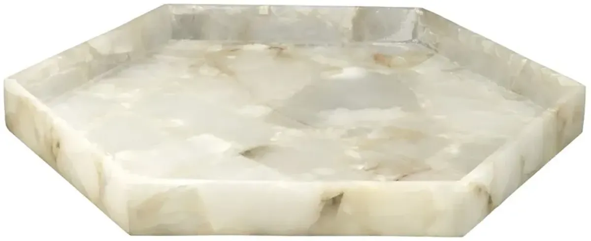 22" Antonia Alabaster Tray