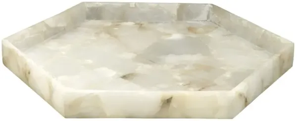 22" Antonia Alabaster Tray