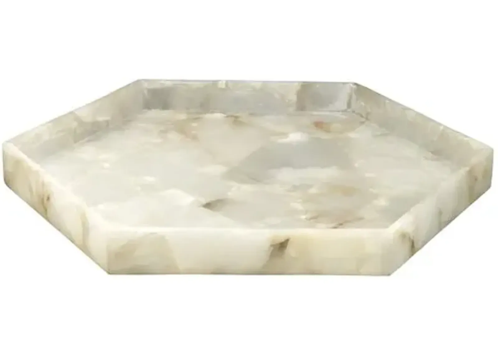 22" Antonia Alabaster Tray - Jamie Young Co. - Ivory