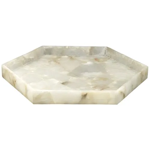 22" Antonia Alabaster Tray - Jamie Young Co. - Ivory