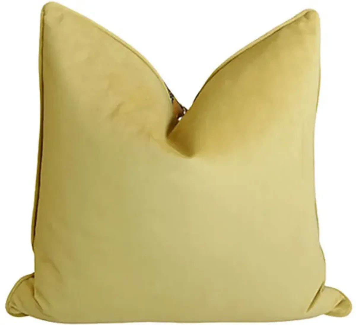 Solid Gold Colored Cotton-Velvet Pillow