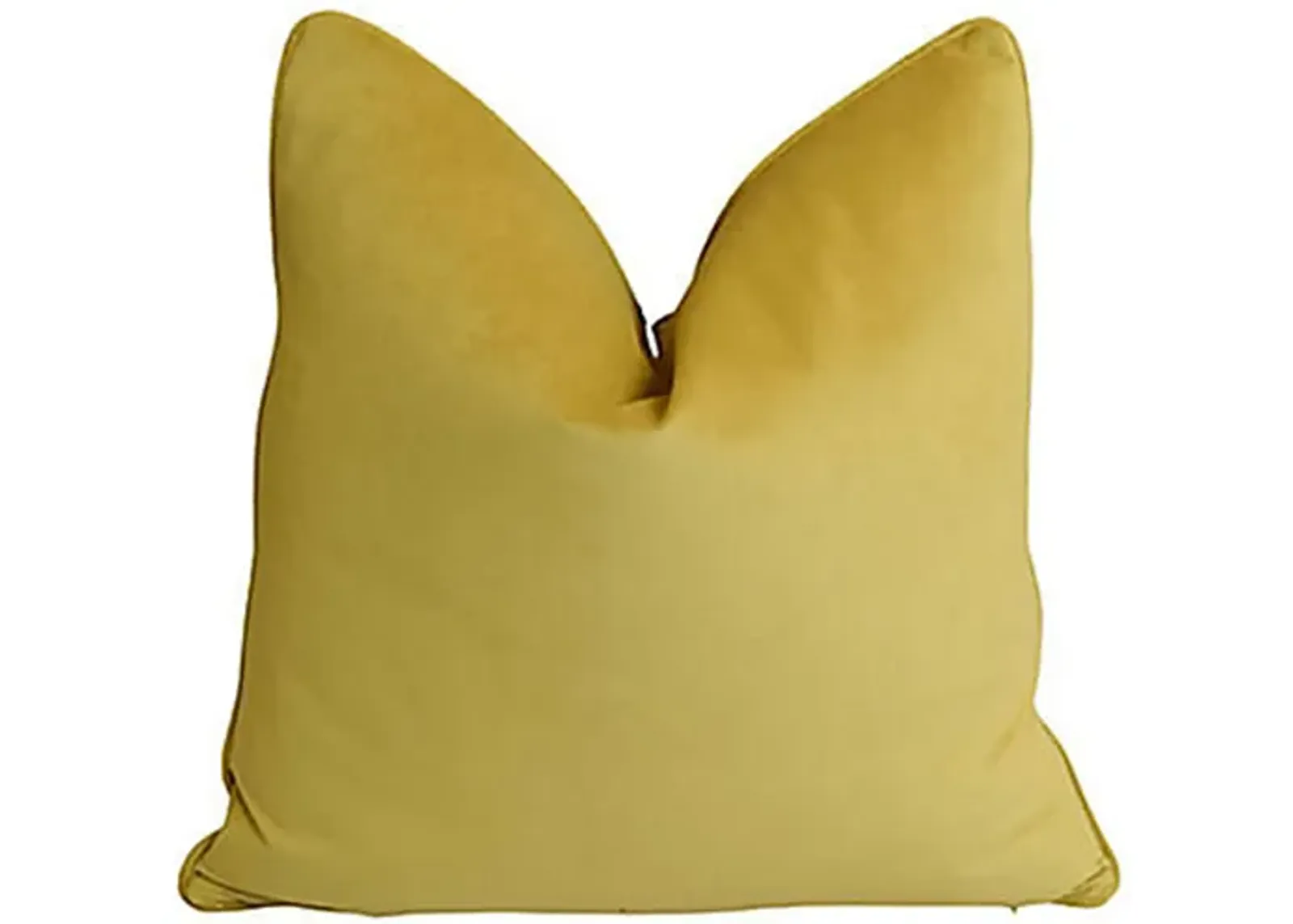 Solid Gold Colored Cotton-Velvet Pillow