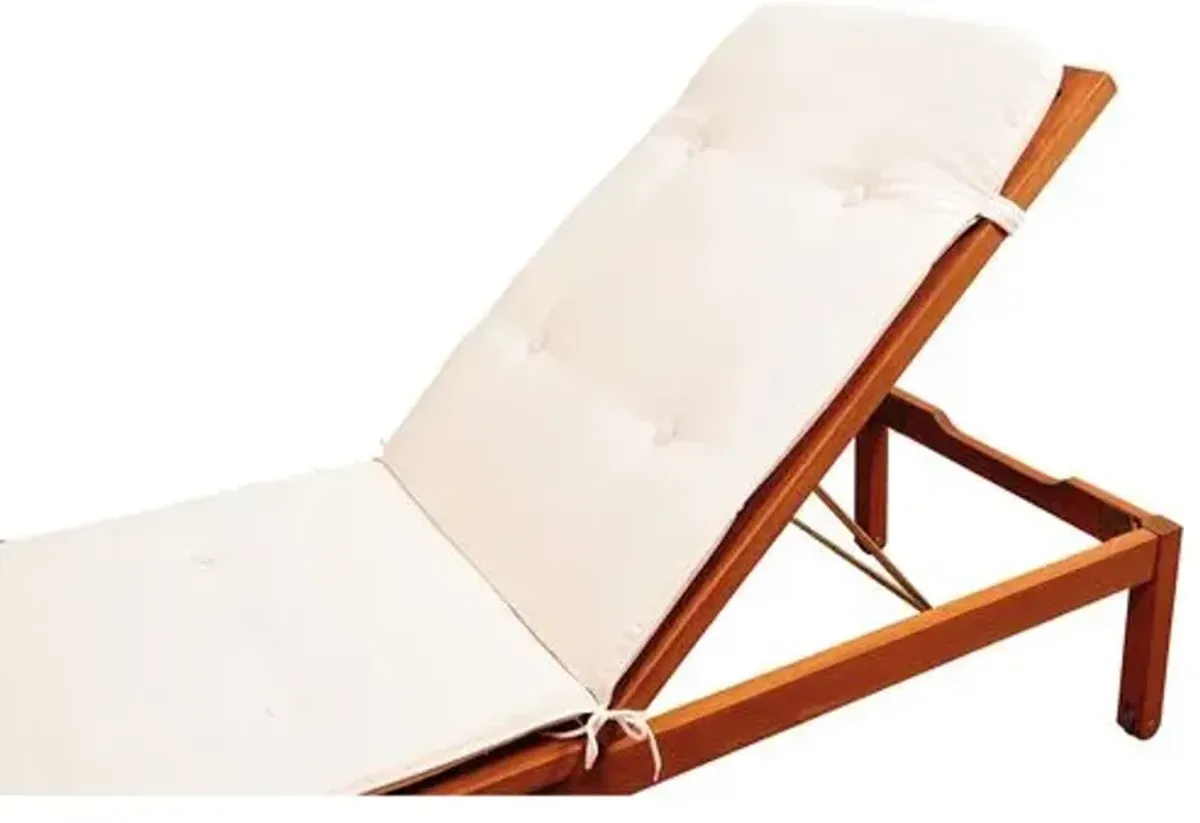 Delray Rolling Outdoor Chaise Lounge - White - Comfortable, Sturdy, Stylish