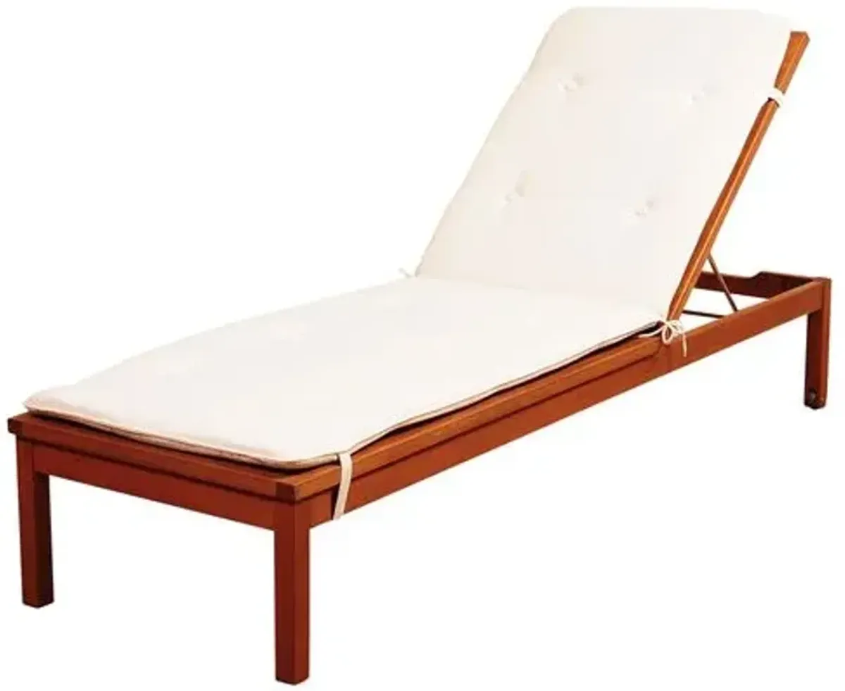 Delray Rolling Outdoor Chaise Lounge - White - Comfortable, Sturdy, Stylish