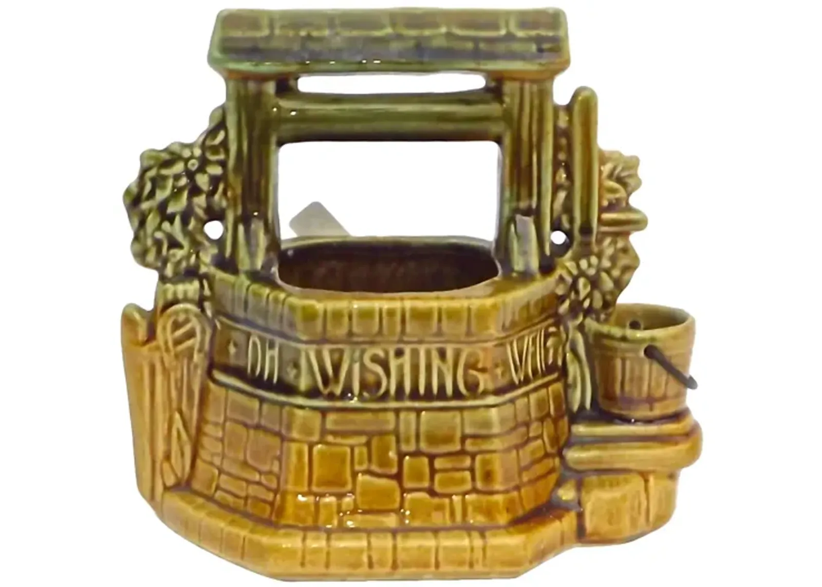 Ceramic McCoy Wishing Well Outdoor Cachepot - Vermilion Designs - Beige