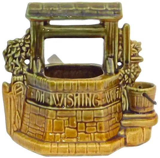 Ceramic McCoy Wishing Well Outdoor Cachepot - Vermilion Designs - Beige