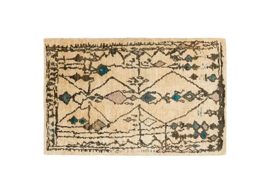 Chittenden Jute Rug - Teal/Mocha - Beige - Beige