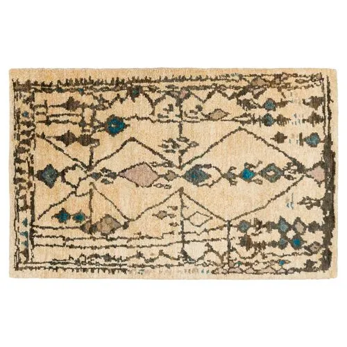 Chittenden Jute Rug - Teal/Mocha - Beige - Beige