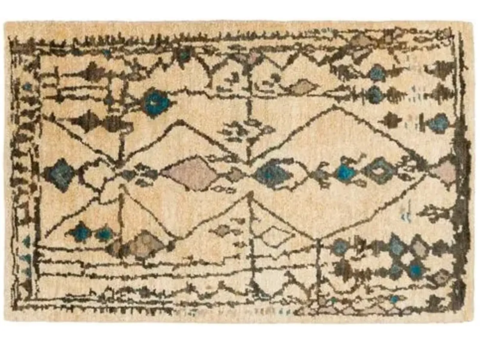 Chittenden Jute Rug - Teal/Mocha - Beige - Beige