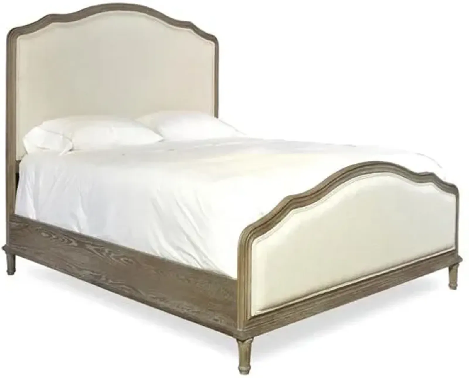 Ogden Linen Panel Bed - Ivory, Mattress, Box Spring Required