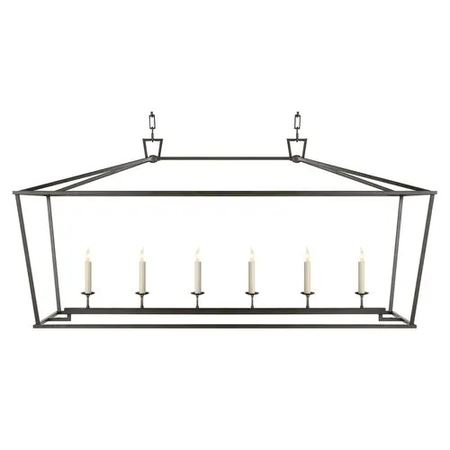 Visual Comfort - Darlana Large Linear Lantern - Aged Iron - Black