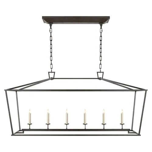 Visual Comfort - Darlana Large Linear Lantern - Aged Iron - Black