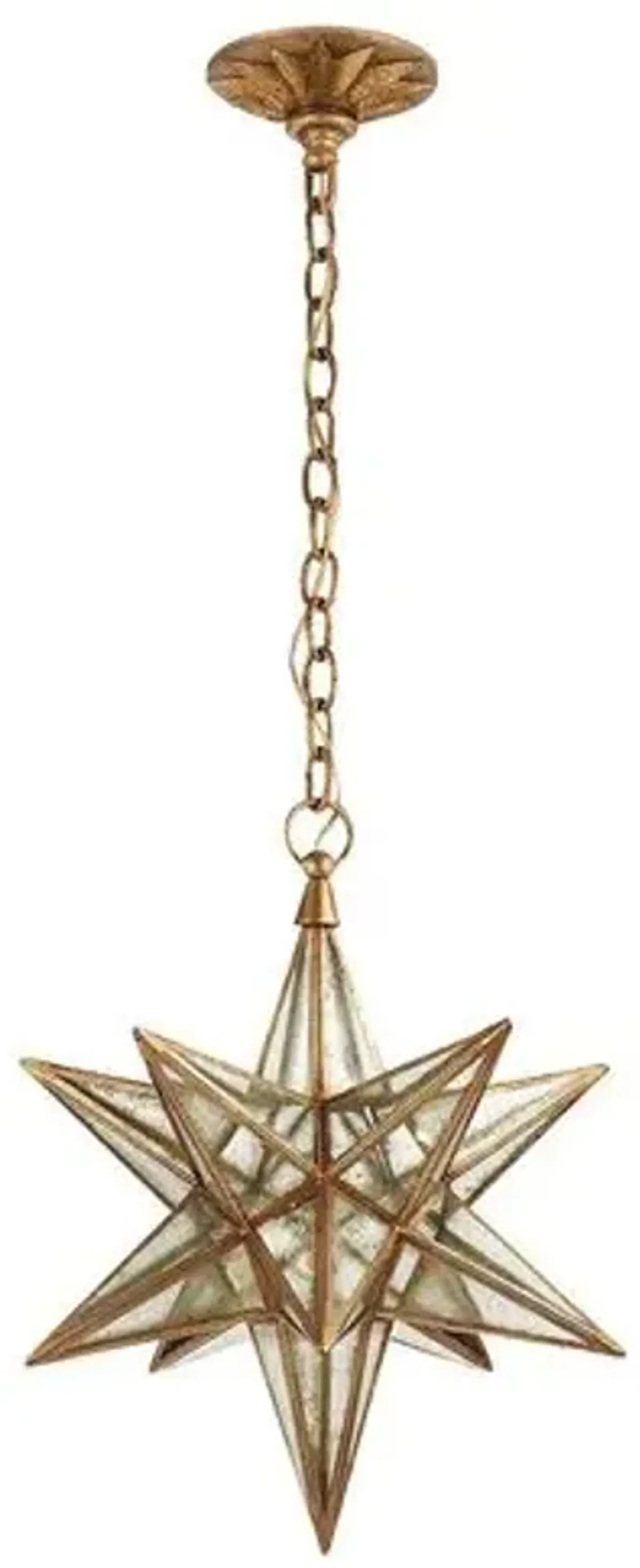 Visual Comfort - Moravian Star Medium Lantern - Gilded Iron - Gold