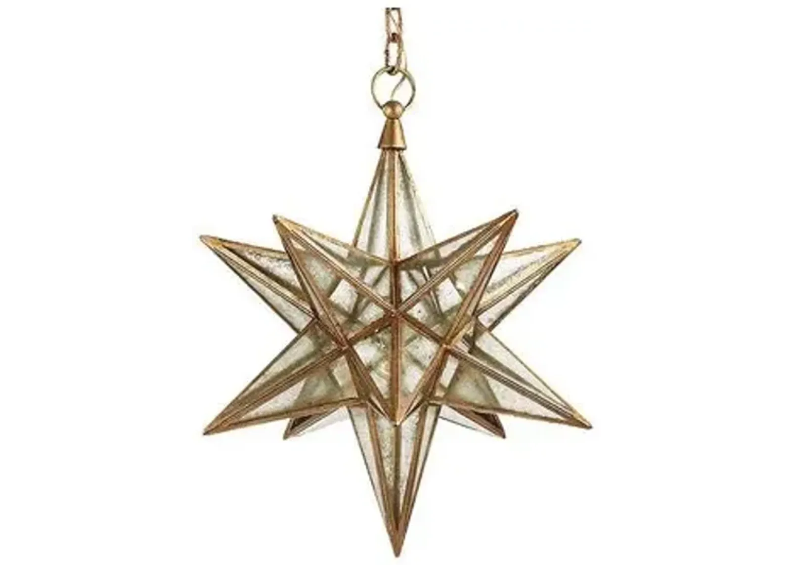 Visual Comfort - Moravian Star Medium Lantern - Gilded Iron - Gold