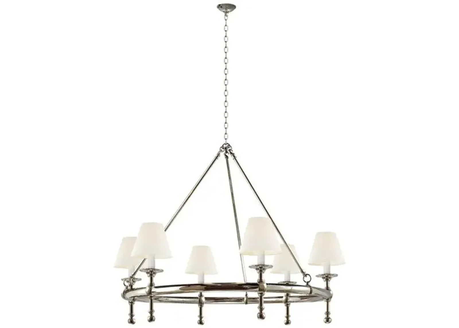 Visual Comfort - Classic Ring Chandelier - Polished Nickel - Silver