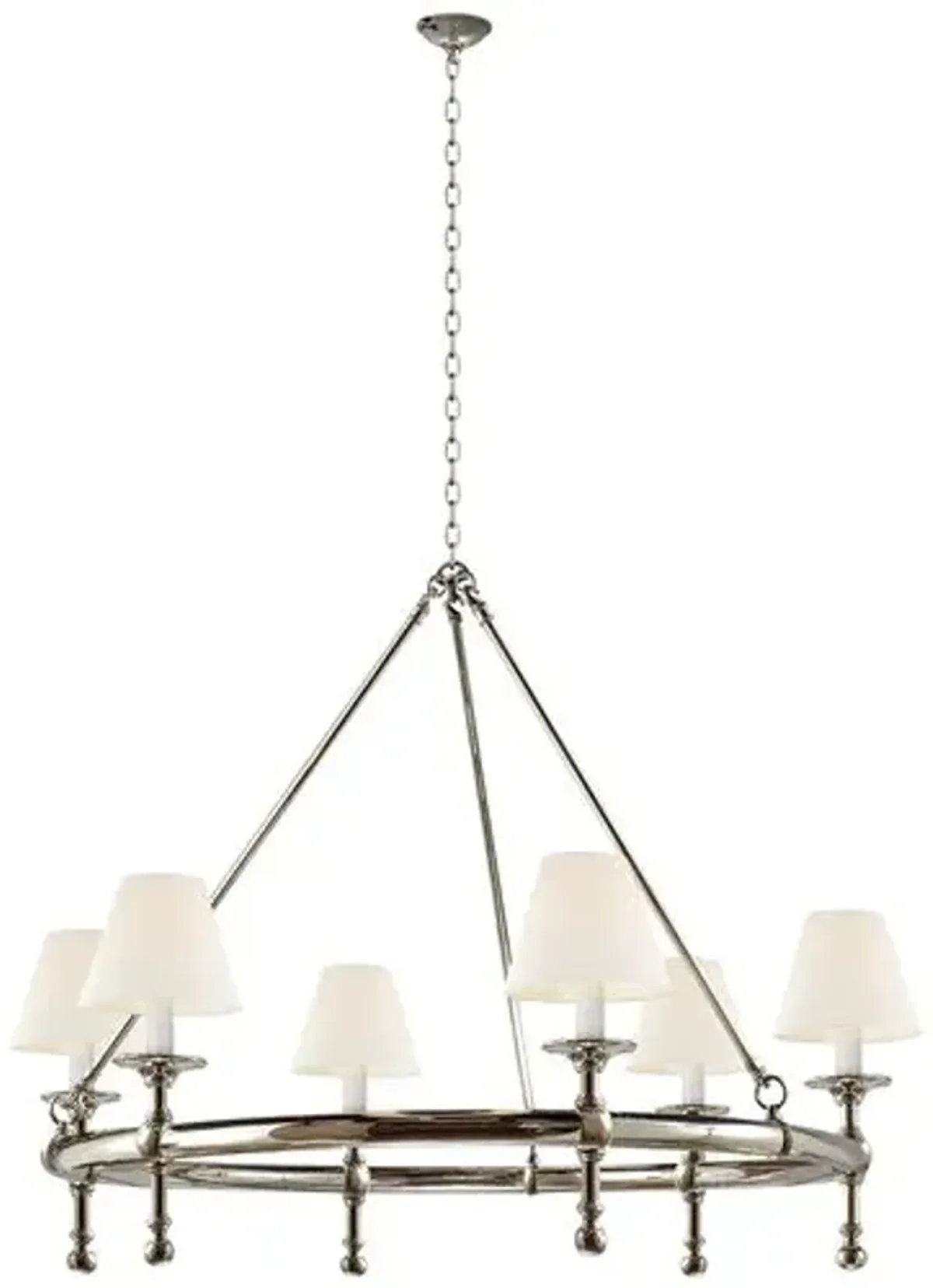 Visual Comfort - Classic Ring Chandelier - Polished Nickel - Silver