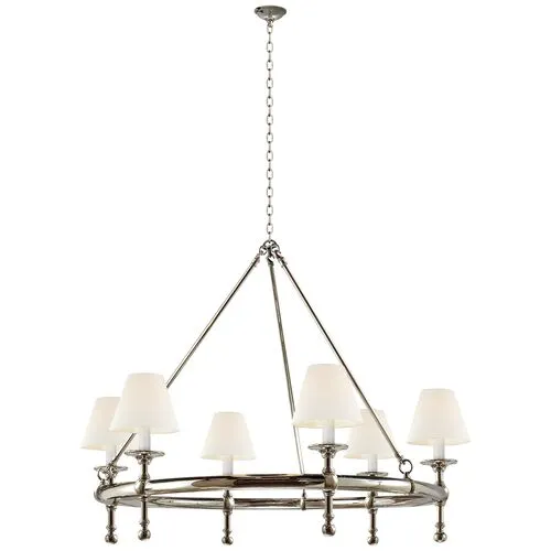 Visual Comfort - Classic Ring Chandelier - Polished Nickel - Silver