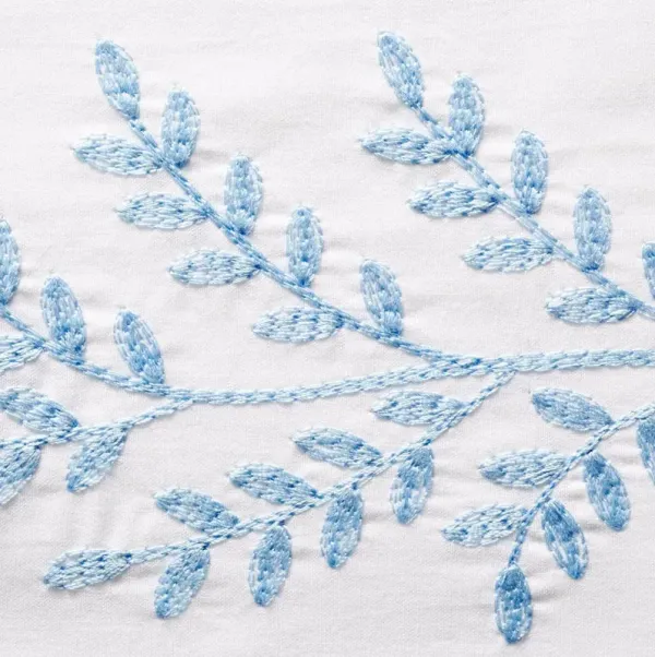 Willow Embroidered Boudoir Sham - Hamburg House - White