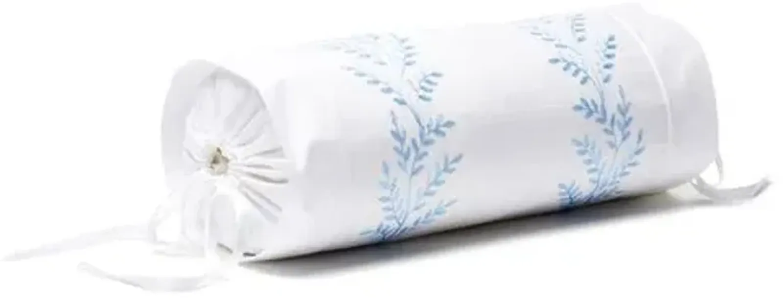 Willow Neckroll Sham - Blue - Hamburg House - White