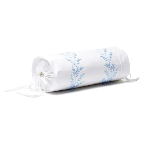 Willow Neckroll Sham - Blue - Hamburg House - White