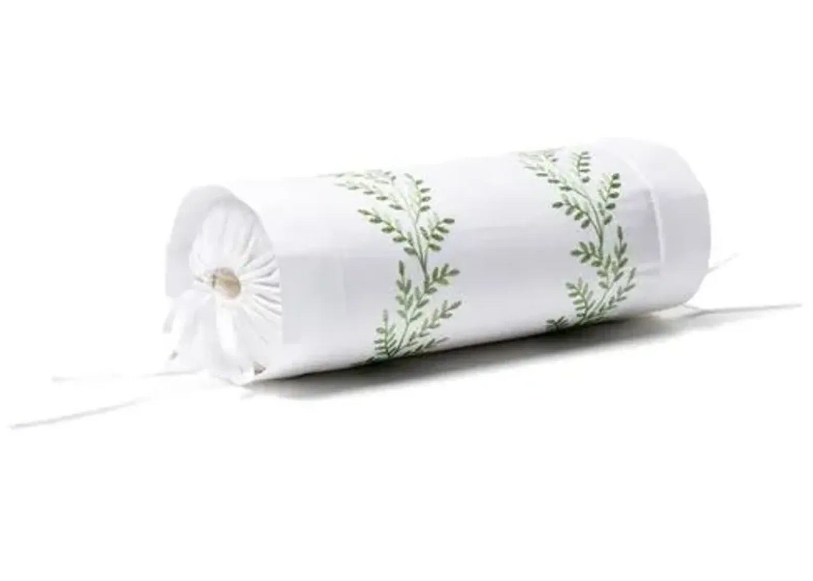 Willow Neckroll Sham - Green - Hamburg House - White