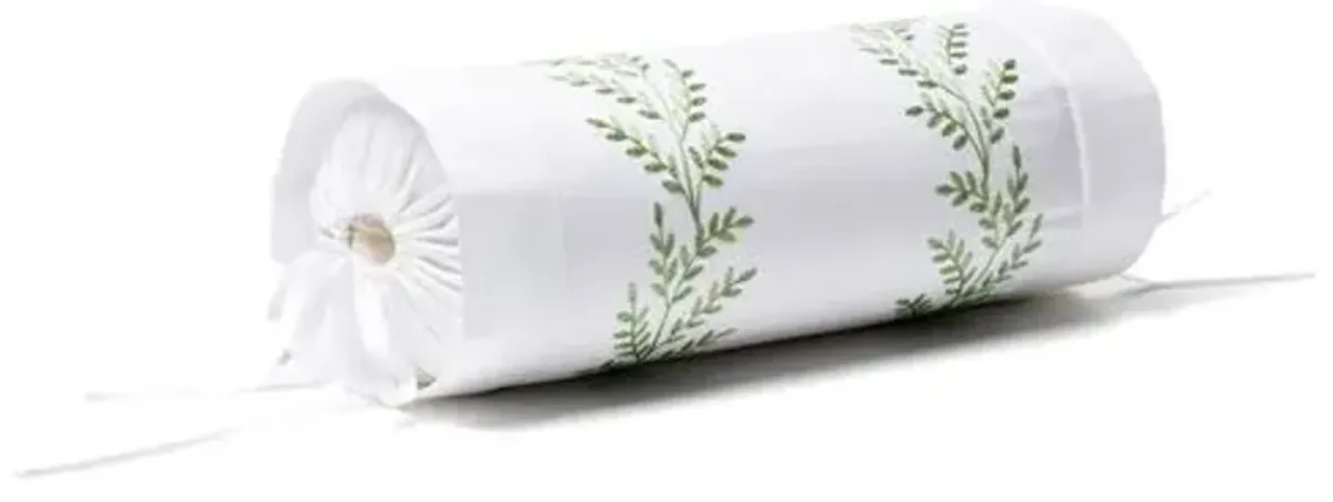 Willow Neckroll Sham - Green - Hamburg House - White