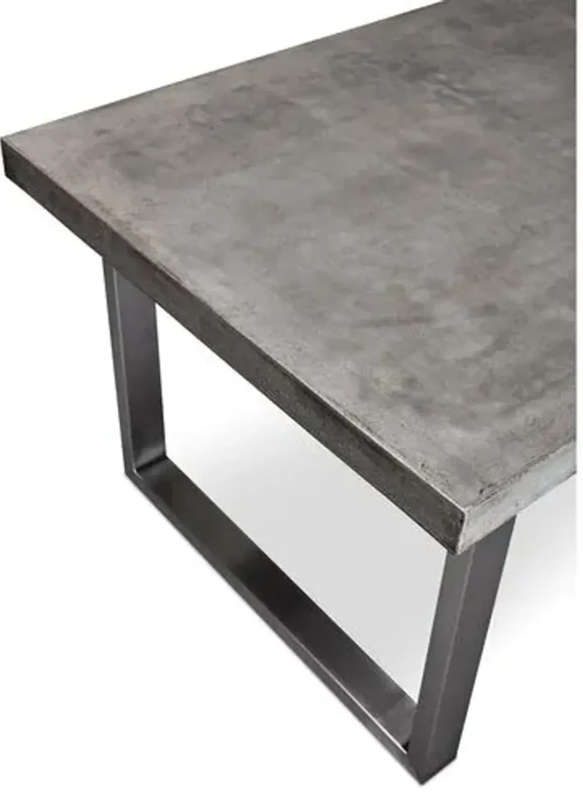 Viktorie Indoor/Outdoor Concrete Dining Table - Dark Grey/Brushed Stainless Steel