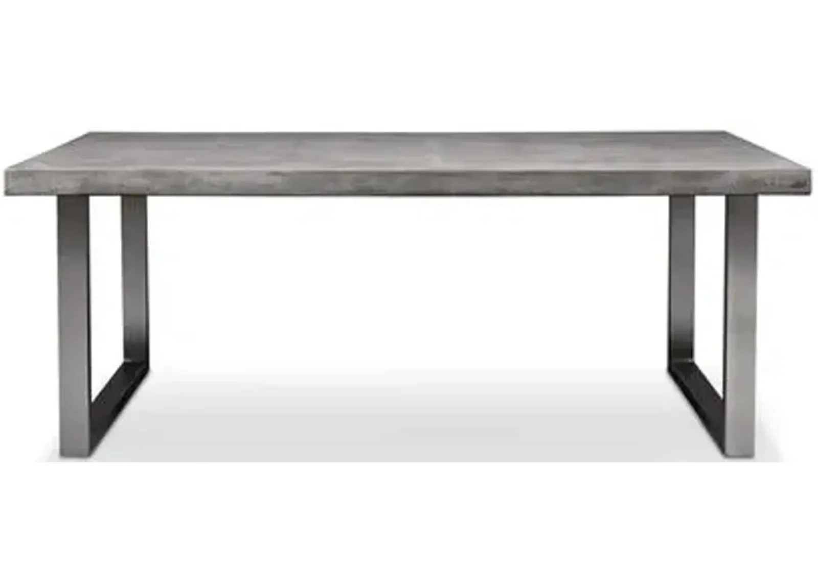 Viktorie Indoor/Outdoor Concrete Dining Table - Dark Grey/Brushed Stainless Steel