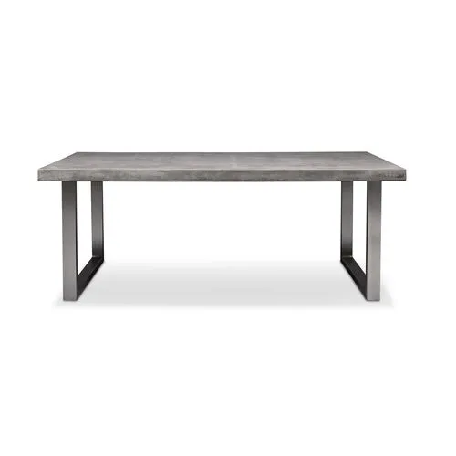 Viktorie Indoor/Outdoor Concrete Dining Table - Dark Grey/Brushed Stainless Steel