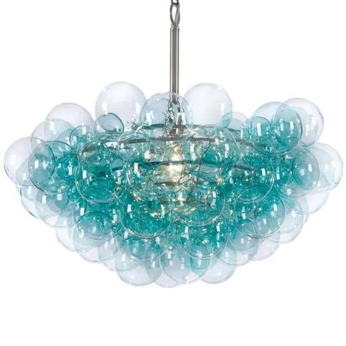 Bubbles Glass Chandelier - Aqua - Regina Andrew - Blue