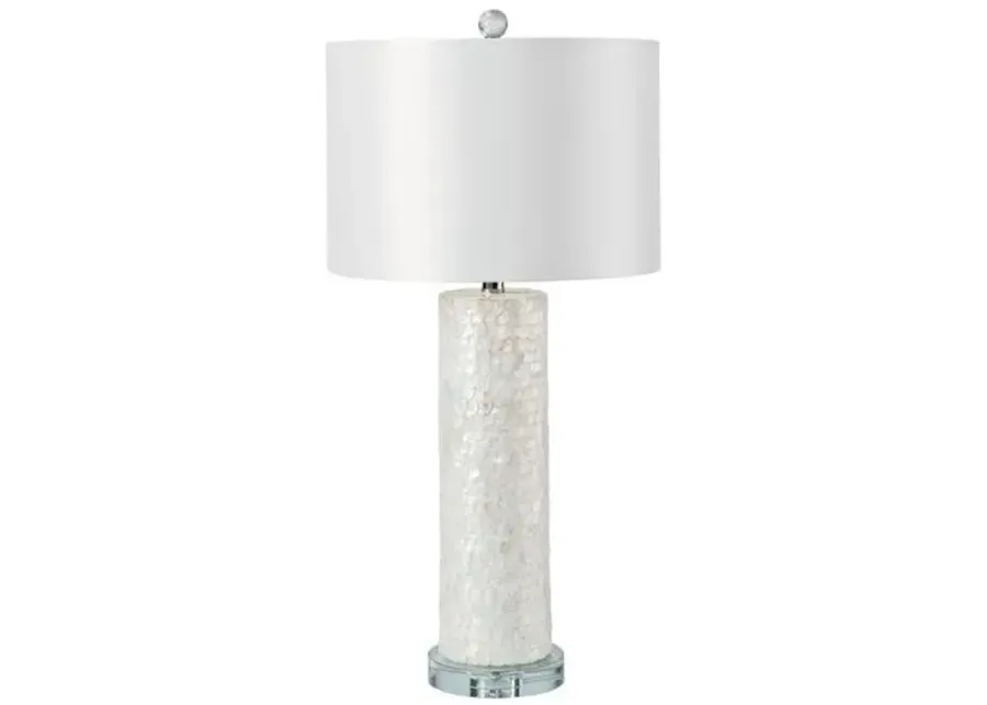 Scalloped Capiz Column Table Lamp - White - Regina Andrew