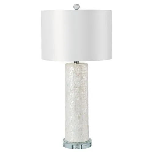 Scalloped Capiz Column Table Lamp - White - Regina Andrew