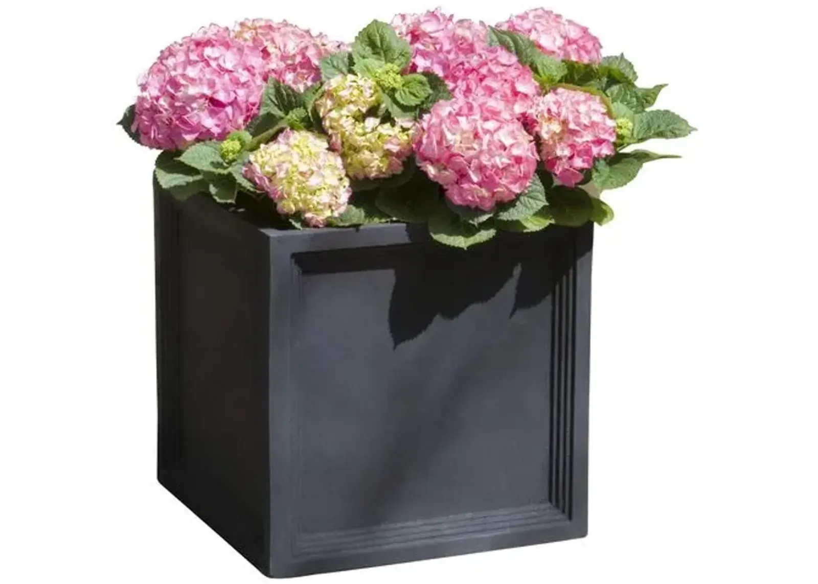 Sandhurst Square Outdoor Planter - Onyx Black - Campania International - 18.5"l x 18.5"w x 18.5"h