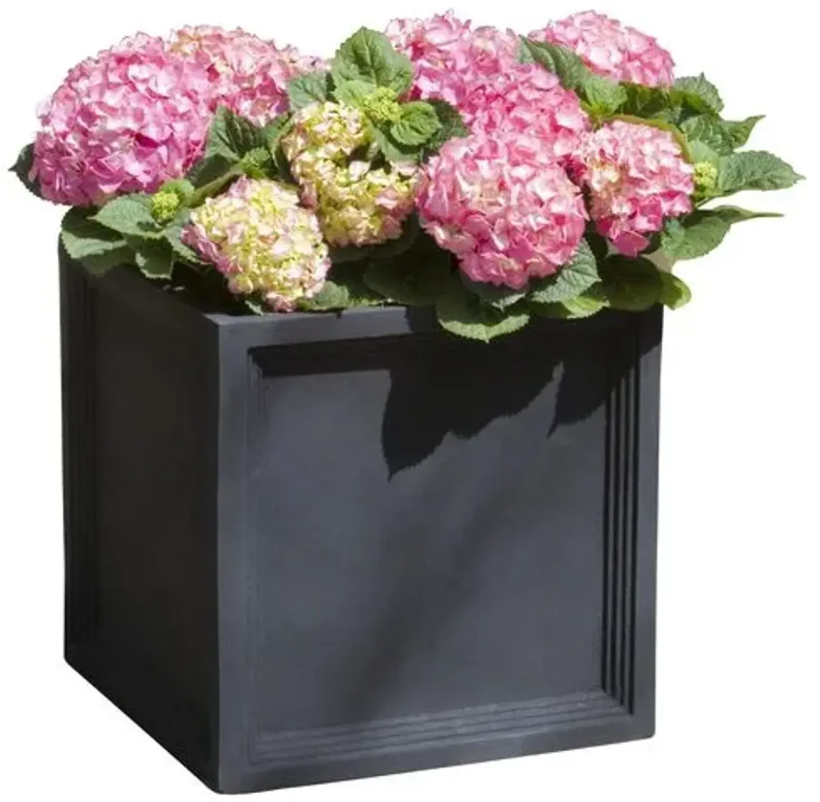 Sandhurst Square Outdoor Planter - Onyx Black - Campania International - 18.5"l x 18.5"w x 18.5"h