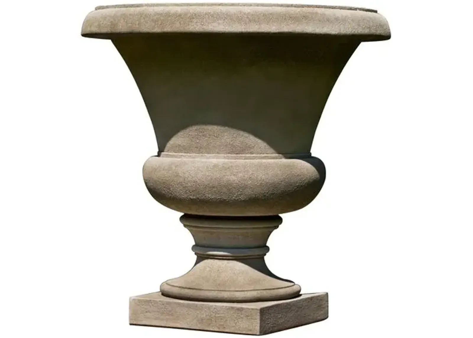 17" Mt. Airy Outdoor Urn - Limestone - Campania International - Brown