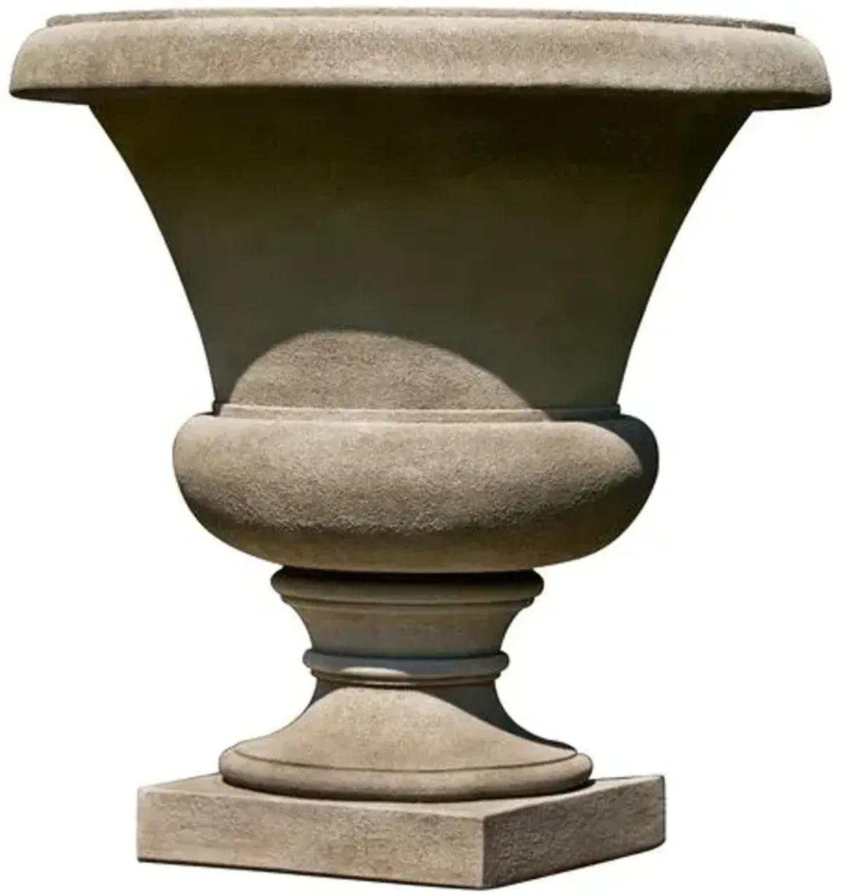 17" Mt. Airy Outdoor Urn - Limestone - Campania International - Brown