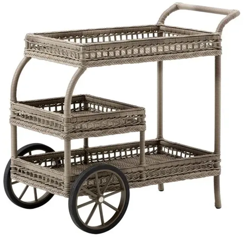 James Outdoor Bar Cart - Antiqued Brown - Sika Design